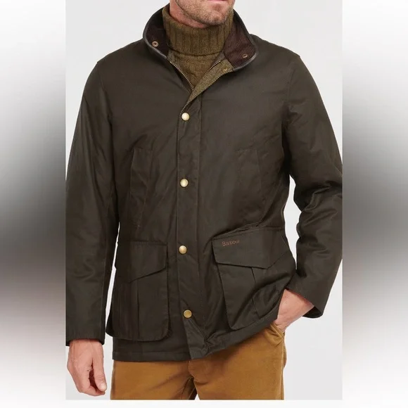 Barbour Men's Hereford Wax Jacket (Olive) M - Picture 2 of 12